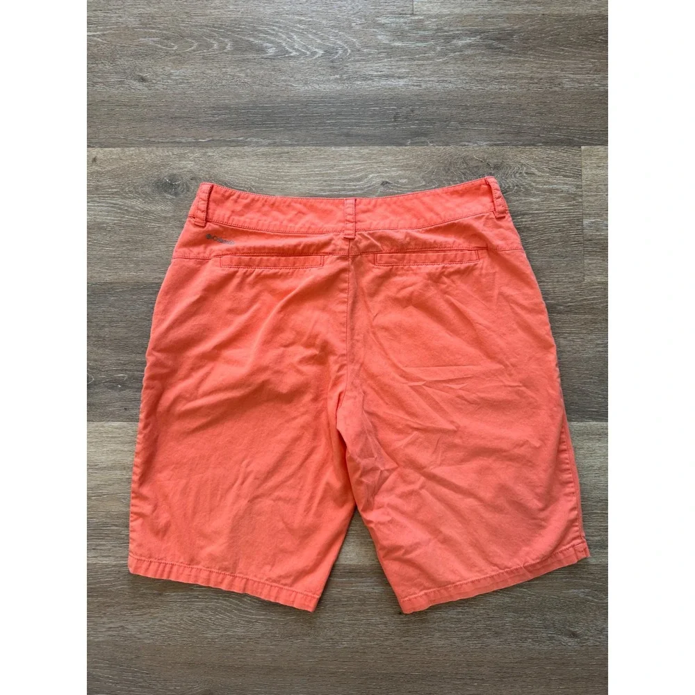 Columbia Womens Coral Orange Cotton Hiking Casual Shorts Size 8 XL4707 - Picture 5 of 9